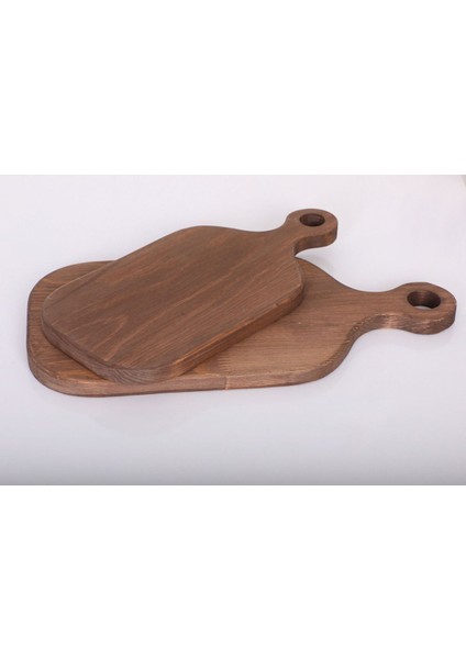 Doğal Ahşap Büyük Boy Kesme Tahtası Çift Seti Kahverengi modelleri