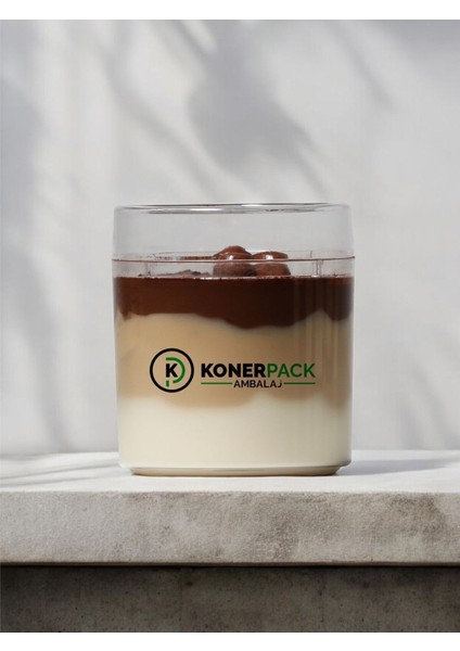 12 Adet Şeffaf Plastik Magnolya Kase, 270CC, Kapaklı, Beyaz fırsatları