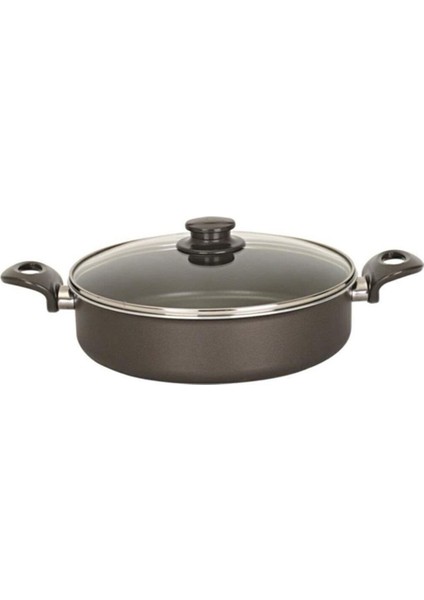26 cm Teflon Pilav Tenceresi, Şık Gri Renkli, Dayanıklı ve Pratik Kullanım Sağlar.