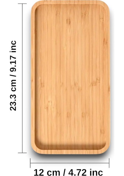 Bambu Dikdörtgen Sunum ve Servis Tepsisi, Ahşap, Çok Amaçlı, Şık Tasarım