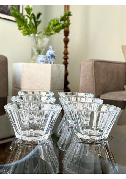 6'lı Nude Reflection Serisi Kristal Cam Kase, Sunumluk, Çerezlik, 195 cc