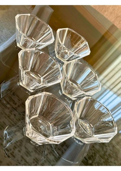 6'lı Nude Reflection Serisi Kristal Cam Kase, Sunumluk, Çerezlik, 195 cc indirimleri