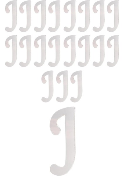 20 Adet Karışık Pleksi Harfler Gümüş, Beyaz, 3 Cm, Şık ve Dekorasyon Ürünü