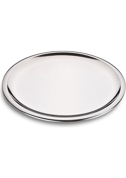 6'lı Lüx 21 cm Gümüş Yuvarlak Servis Tepsisi Seti