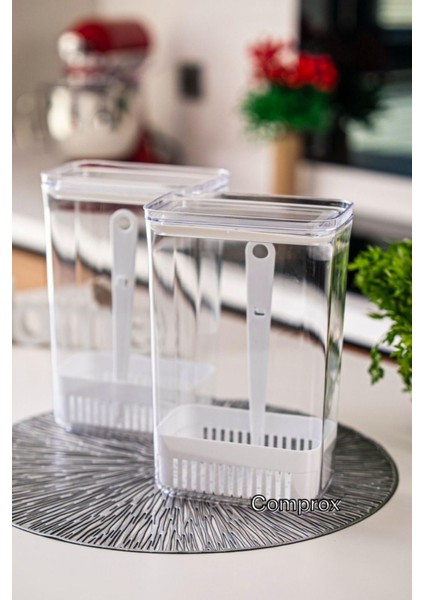 Şeffaf Yeşillik Saklama Kabı 2'li Set, 2900 Ml, Sebze ve Buzdolabı Tazeleme Kutusu fırsatları