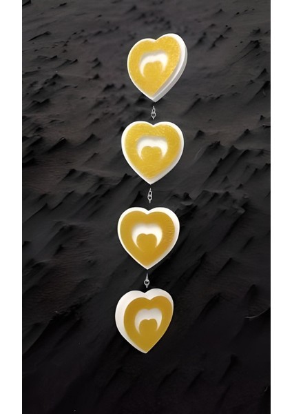 Altın Renkli 4'lü 3D Kalp Strafor Süs, 17 Cm, Şık Parti Dekorasyonu