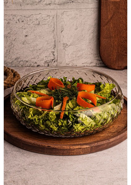 Büyük Boy Cam Salata Sunum Kasesi, Şık ve Dayanıklı Tasarım