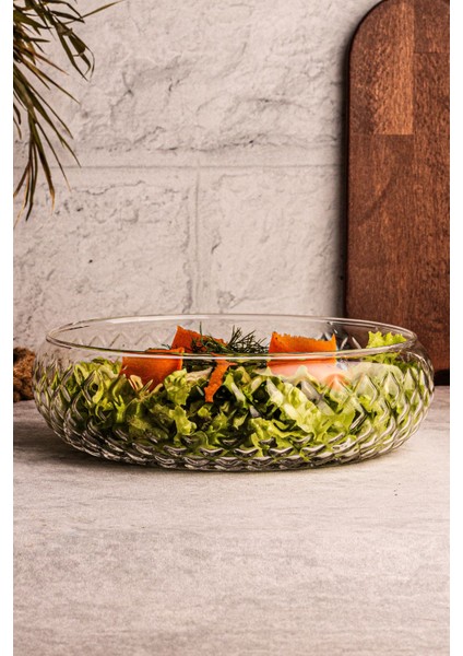 Büyük Boy Cam Salata Sunum Kasesi, Şık ve Dayanıklı Tasarım