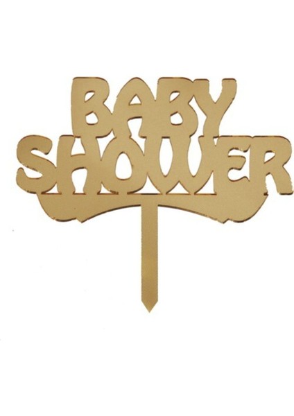 Aynalı Pleksi Bebek Şekerleme Pastası Süsü, Şık ve Parlak Doğum Günü Dekoru