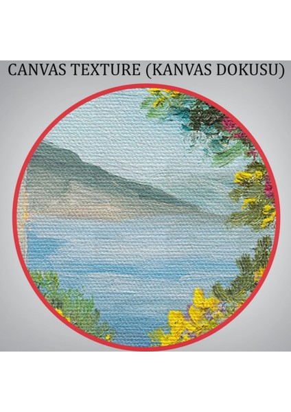 Deniz Manzaralı Ev, Renkli Çiçekler, Modern Dekoratif Kanvas Tablo, Duvar Dekoru 1111