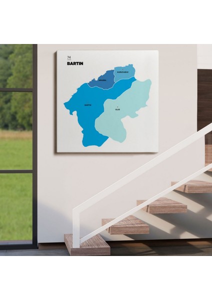 Il ve Ilçeler Haritası Bartın, Modern Dekoratif Kanvas Tablo, Duvar Dekoru 1284 fırsatları