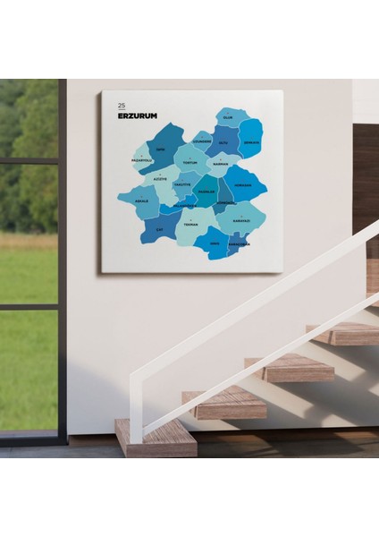 Il ve Ilçeler Haritası Erzurum, Modern Dekoratif Kanvas Tablo, Duvar Dekoru 1338 fırsatları