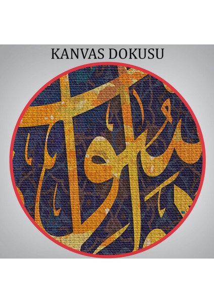 Üstünlük Allah'a, O'nun Resulüne Aittir Yazılı Hat Sanatı Dekoratif Kanvas Tablo 3350