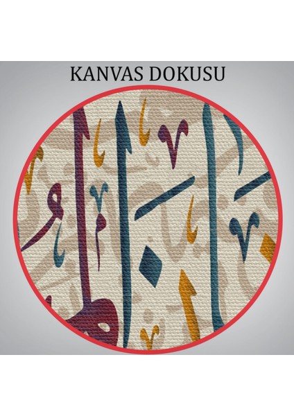 Dini Islami Yazılı Hat Sanatı Dekoratif Kanvas Tablo, Duvar Dekoru 3392