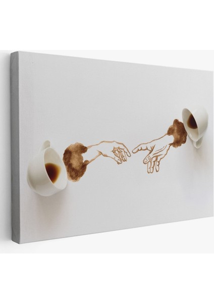 El Ele Espresso Fincanları, Mutfak Dekoratif Kanvas Tablo, Duvar Dekoru 3639