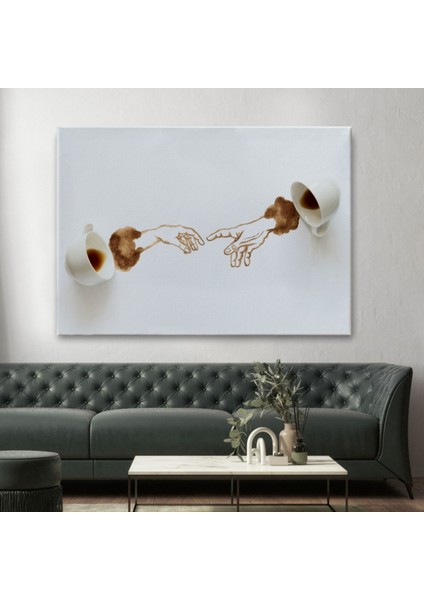 El Ele Espresso Fincanları, Mutfak Dekoratif Kanvas Tablo, Duvar Dekoru 3639 fiyatları