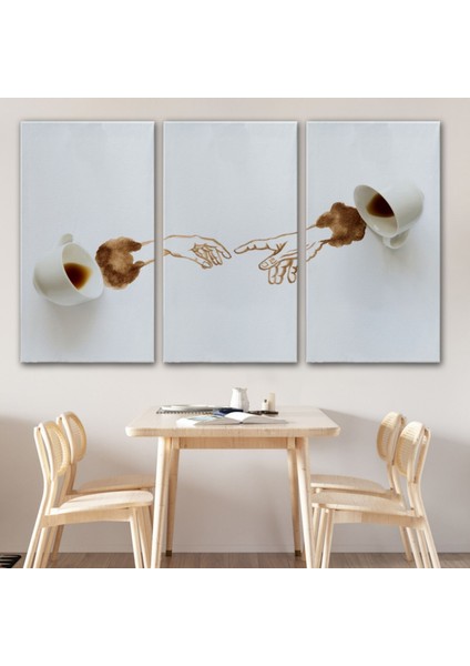 El Ele Espresso Fincanları, Mutfak Dekoratif Kanvas Tablo, Duvar Dekoru 3639 modelleri