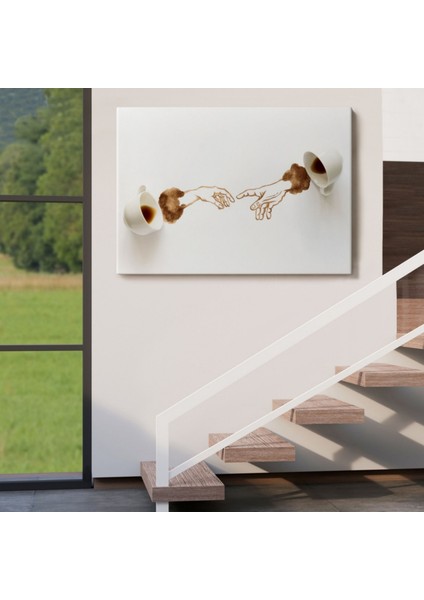 El Ele Espresso Fincanları, Mutfak Dekoratif Kanvas Tablo, Duvar Dekoru 3639 indirimleri