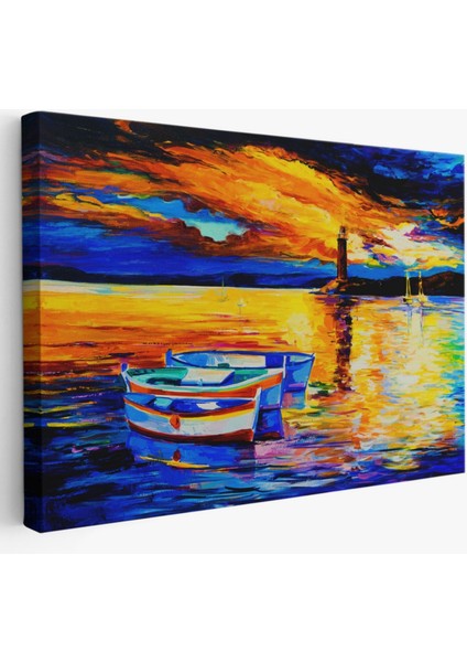 Gün Batımı ve Okyanus, Modern Dekoratif Kanvas Tablo, Duvar Dekoru 1212