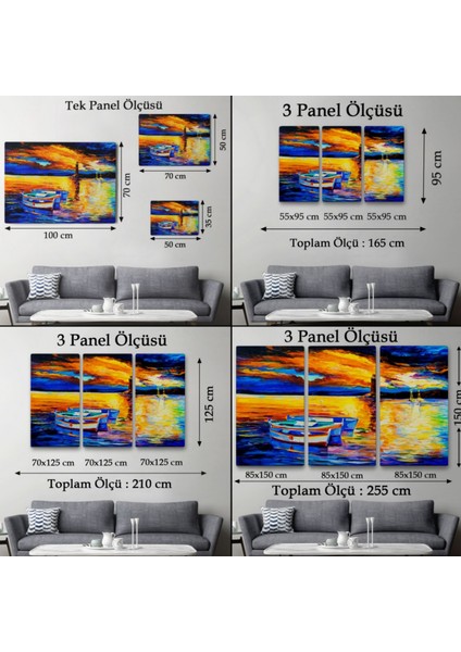 Gün Batımı ve Okyanus, Modern Dekoratif Kanvas Tablo, Duvar Dekoru 1212 fırsatları