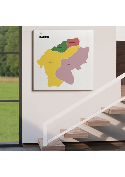 Il ve Ilçeler Haritası Bartın, Modern Dekoratif Kanvas Tablo, Duvar Dekoru 1283 fırsatları