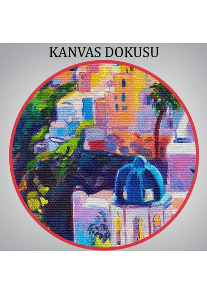 Yunanistan Ada Manzarası Dekoratif Kanvas Tablo, Duvar Dekoru 3754
