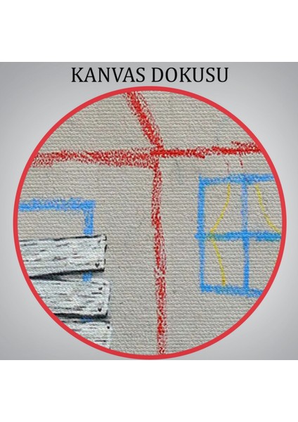 Çocuğun Çizdiği Ev ve Kapıyı Kapatan Adam, Banksy Dekoratif Kanvas Tablo, Duvar Dekoru 5019