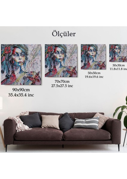 Yağlıboya Görünüm Kız Portresi Çağdaş Dekoratif Kanvas Tablo, Duvar Dekoru 5829 fırsatları