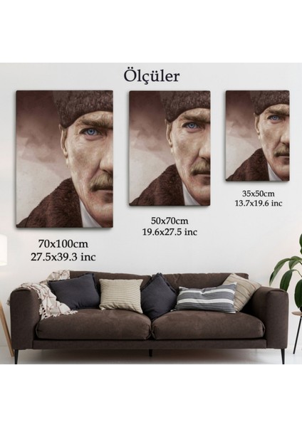 Önder Mustafa Kemal Atatürk Dekoratif Kanvas Tablo, Duvar Dekoru 6166 fırsatları