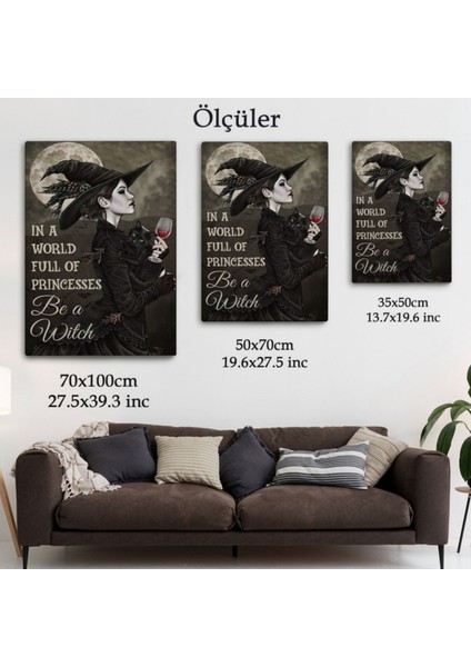Prensesle Dolu Bir Dünyada Cadı Ol Dekoratif Kanvas Tablo, Duvar Dekoru 6176 fırsatları