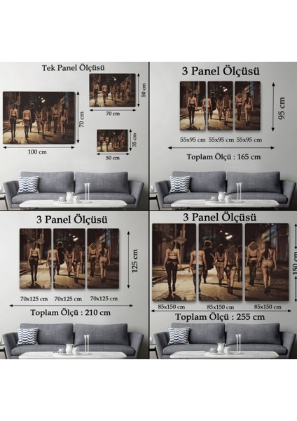 Street Women Sokak Kadınları Dekoratif Kanvas Tablo, Duvar Dekoru 6554 fırsatları