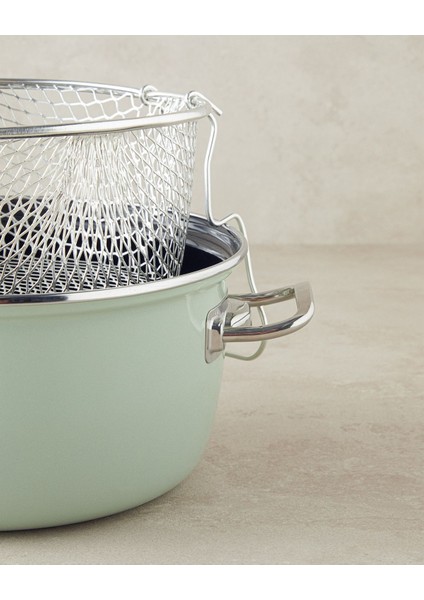 Emaye Kızartma Tenceresi, Açık Mint Renk, Şık ve Kullanışlı Mutfak Gereci modelleri