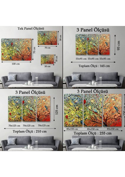 Kuşlar Dekoratif Kanvas Tablo, Duvar Dekoru 6654 fırsatları