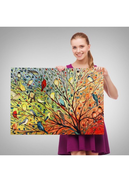 Kuşlar Dekoratif Kanvas Tablo, Duvar Dekoru 6654