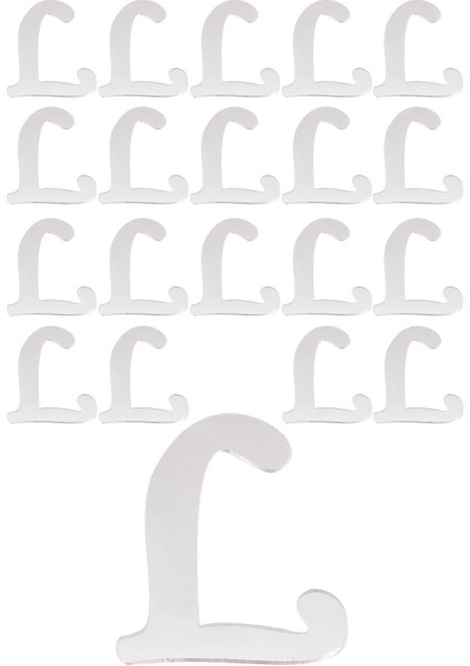 20 Adet Karışık Pleksi Harfleri 4cm Gümüş ve Yeşil Renkli Set