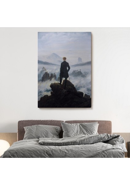 Sis Denizinin Üstündeki Gezgin Eseri Caspar David Dekoratif Kanvas Tablo, Duvar Dekoru 5121 modelleri
