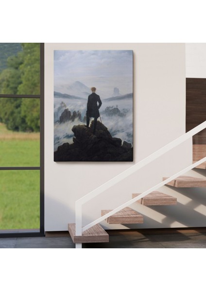 Sis Denizinin Üstündeki Gezgin Eseri Caspar David Dekoratif Kanvas Tablo, Duvar Dekoru 5121 indirimleri