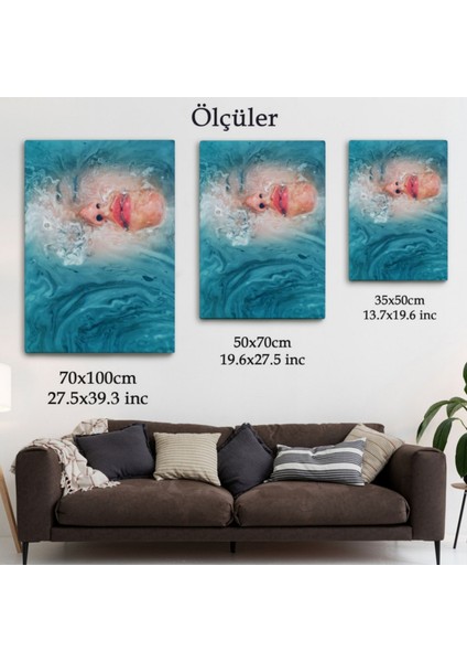 Sualtı ve Kadın Dekoratif Kanvas Tablo, Duvar Dekoru 6202 fırsatları
