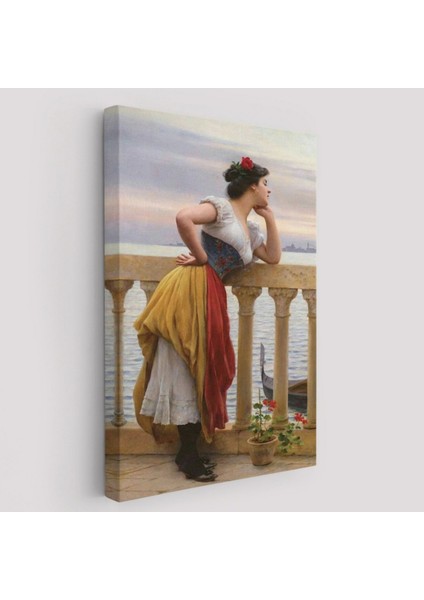 Bekleyiş Eseri Eugen Von Blaas Dekoratif Kanvas Tablo, Duvar Dekoru 6117