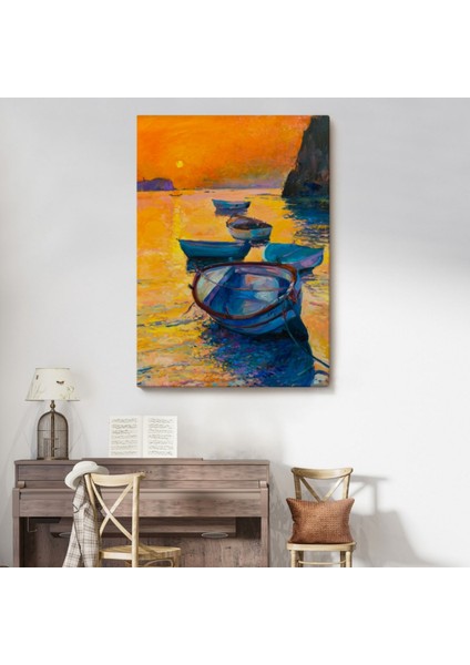 Gün Batımı ve Deniz Dekoratif Kanvas Tablo, Duvar Dekoru 5983 modelleri