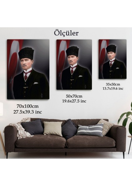 Önder Mustafa Kemal Atatürk Dekoratif Kanvas Tablo, Duvar Dekoru 6419 modelleri