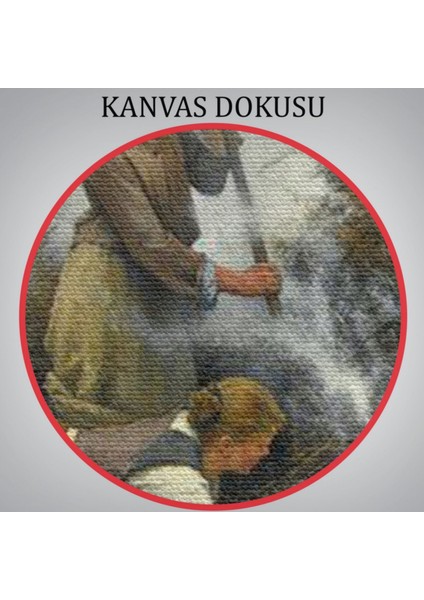 Ateş Yakan Ukraynalı Köylüler Dekoratif Kanvas Tablo, Duvar Dekoru 6538