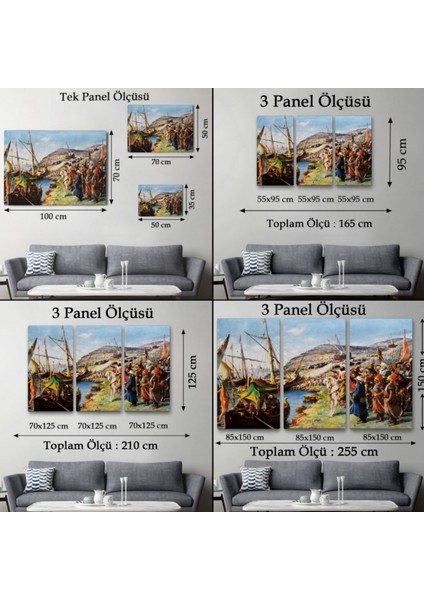 Istanbul Kuşatması, Fatih Sultan Mehmet Dekoratif Kanvas Tablo, Duvar Dekoru 6616 fırsatları