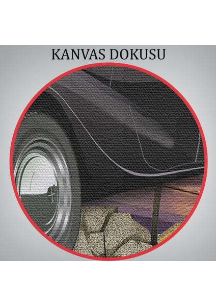 Duvardan Fırlayan Klasik Araba Dekoratif Kanvas Tablo, Duvar Dekoru 3631