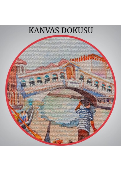 Yağlıboya Görünüm Venedikte Gondollar Dekoratif Kanvas Tablo, Duvar Dekoru 3660