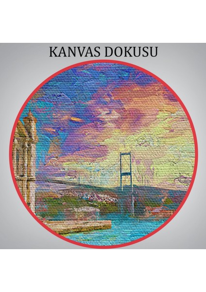 Yağlıboya Görünüm Camii ve Deniz Dekoratif Kanvas Tablo, Duvar Dekoru 3760