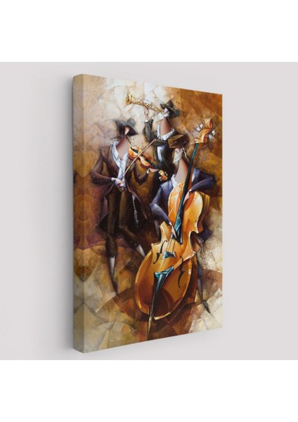 Müzik Grubu Sürreal Dekoratif Kanvas Tablo, Duvar Dekoru 6490