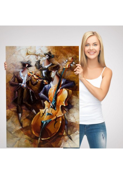 Müzik Grubu Sürreal Dekoratif Kanvas Tablo, Duvar Dekoru 6490
