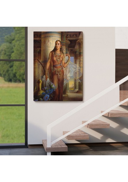 Mısırlı Kadın Eseri Kinuko Yamabe Craft Dekoratif Kanvas Tablo, Duvar Dekoru 6047 indirimleri