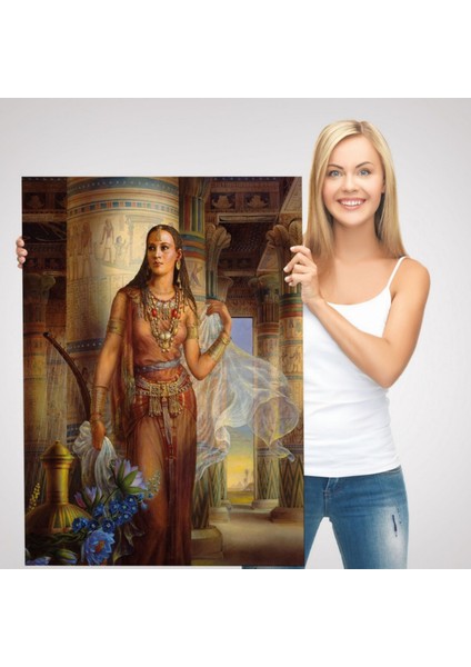 Mısırlı Kadın Eseri Kinuko Yamabe Craft Dekoratif Kanvas Tablo, Duvar Dekoru 6047